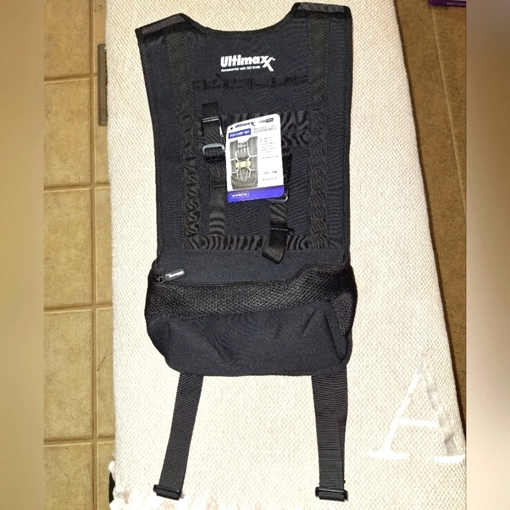 An Ultimaxx drone and accessory backpack. Easy carry vest with shoulder straps